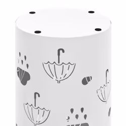 vidaXL Umbrella Stand Umbrellas Steel White Home Office Storage Holder Rack - Additional view 4