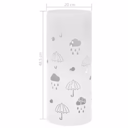vidaXL Umbrella Stand Umbrellas Steel White Home Office Storage Holder Rack - Additional view 5