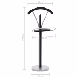 vidaXL Suit Stand Black and Grey Clothes Butler Storage Valet Rack Hanger - Additional view 6