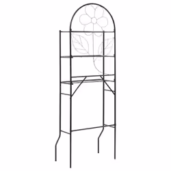 vidaXL Toilet Rack Black 60x33x174cm Plant Stand Bathroom Shelf Holder Rail - Additional view 3