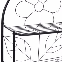 vidaXL Toilet Rack Black 60x33x174cm Plant Stand Bathroom Shelf Holder Rail - Additional view 4