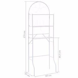 vidaXL Toilet Rack White 60x33x174cm Plant Stand Bathroom Shelf Holder Rail - Additional view 6