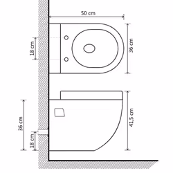vidaXL Wall-Hung Toilet Ceramic White Home Bathroom Furniture WC Seat Fixture