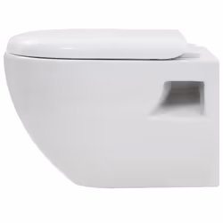 vidaXL Wall-Hung Toilet Ceramic White Home Bathroom Furniture WC Seat Fixture - Additional view 6