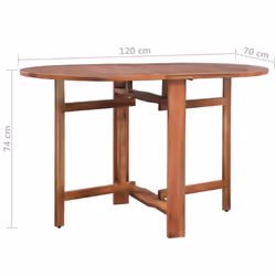 vidaXL Solid Acacia Wood Outdoor Dining Table Oval 120x70x74cm Patio Furniture - Additional view 7