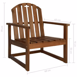 VidaXL 44033 outdoor chair Terrace Acacia wood - Additional view 8