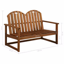 vidaXL Solid Acacia Wood 2-Seater Garden Sofa Bench Outdoor Furniture Seat - Additional view 5