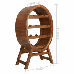 vidaXL Solid Acacia Wood Wine Rack 13 Bottles Drink Storage Holder Cabinet - Additional view 4