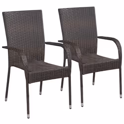 VidaXL 44237, Terrace, Polyrattan, Steel, Brown, 555 mm, 535 mm, 950 mm