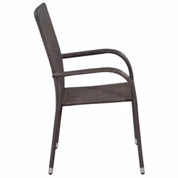 VidaXL 44237 outdoor chair Terrace Polyrattan, Steel Brown