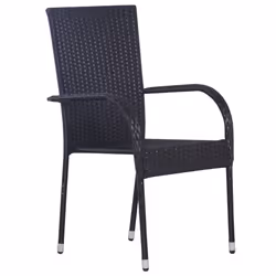 VidaXL 44238 outdoor chair Terrace Polyrattan, Steel Black - Additional view 4