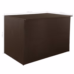 vidaXL Outdoor Storage Box Poly Rattan 150x100x100cm Brown Container Chest - Additional view 6