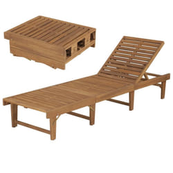 vidaXL Garden Wooden Folding Sun Lounger | Outdoor Recliner