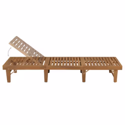 vidaXL Garden Wooden Folding Sun Lounger | Outdoor Recliner