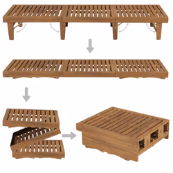 vidaXL Garden Wooden Folding Sun Lounger | Outdoor Recliner - Additional view 4
