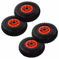 vidaXL 4x Sack Truck Wheels Rubber 3.00-4 (245x82) Cart Wagon Trolley Tyre