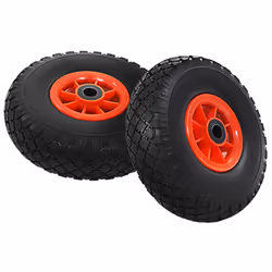 vidaXL 2x Sack Truck Wheels Solid PU 3.00-4 (260x85) Cart Wagon Trolley Tyre