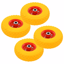 vidaXL 4x Sack Truck Wheels Solid PU 3.00-4 (245x82) Cart Wagon Trolley Tyre