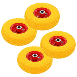 vidaXL 4x Sack Truck Wheels Solid PU 3.00-4 (245x82) Cart Wagon Trolley Tyre
