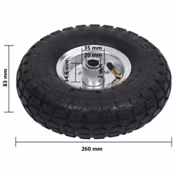 vidaXL 2x Sack Truck Wheel Rubber 4.10/3.50-4 (260x83) Cart Wagon Trolley Tyre - Additional view 6