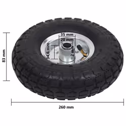 vidaXL 4x Sack Truck Wheel Rubber 4.10/3.50-4 (260x83) Cart Wagon Trolley Tyre