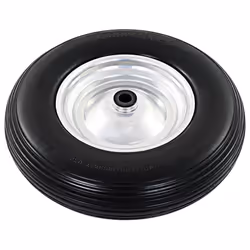 vidaXL 2x Wheelbarrow Wheels with Axles Solid PU 4.00-8 390mm Trolley Tyre