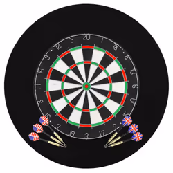 vidaXL Professional Sisal Dartboard with 6 Darts and Surround Throwing Game