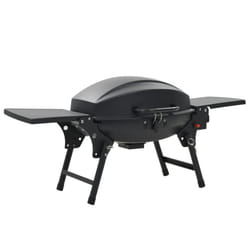 vidaXL Portable Gas BBQ Grill with Cooking Zone Black Freestanding Barbecue