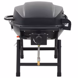 vidaXL Portable Gas BBQ Grill with Cooking Zone Black Freestanding Barbecue