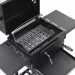 vidaXL Charcoal-Fueled BBQ Grill with Bottom Shelf Black Freestanding Barbecue - Additional view 6