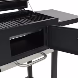 vidaXL Charcoal-Fueled BBQ Grill with Bottom Shelf Black Freestanding Barbecue - Additional view 7