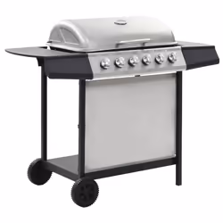 VidaXL 44278 Grill Cart Gas Black, Silver 12000 W