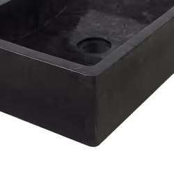 vidaXL Sink Bathroom Natural Stone Wash Bowl Basin Marble High Gloss Black - Additional view 10
