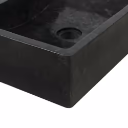 vidaXL Sink Bathroom Natural Stone Wash Bowl Basin Marble High Gloss Black