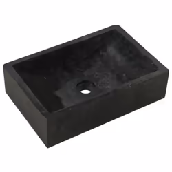 vidaXL Sink Bathroom Natural Stone Wash Bowl Basin Marble High Gloss Black - Additional view 6