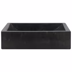 vidaXL Sink Bathroom Natural Stone Wash Bowl Basin Marble High Gloss Black - Additional view 7