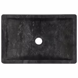 vidaXL Sink Bathroom Natural Stone Wash Bowl Basin Marble High Gloss Black - Additional view 8