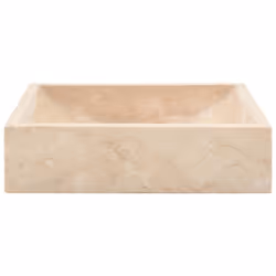 vidaXL Sink Bathroom Natural Stone Wash Bowl Basin Marble High Gloss Cream - Additional view 11