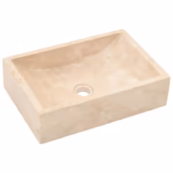 vidaXL Sink Bathroom Natural Stone Wash Bowl Basin Marble High Gloss Cream