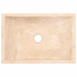 vidaXL Sink Bathroom Natural Stone Wash Bowl Basin Marble High Gloss Cream - Additional view 4