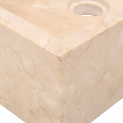 vidaXL Sink Bathroom Natural Stone Wash Bowl Basin Marble High Gloss Cream - Additional view 6