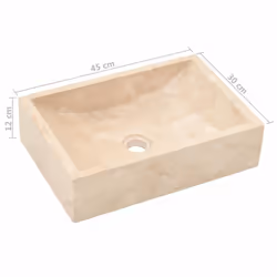 vidaXL Sink Bathroom Natural Stone Wash Bowl Basin Marble High Gloss Cream - Additional view 8