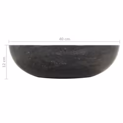 vidaXL Sink 40x12cm Marble Black Bathroom Natural Stone Wash Bowl Basin Unit - Additional view 11