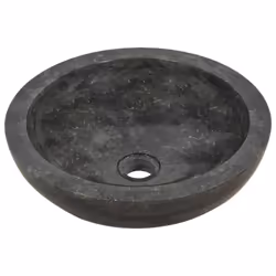 vidaXL Sink 40x12cm Marble Black Bathroom Natural Stone Wash Bowl Basin Unit - Additional view 9