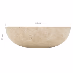 vidaXL Sink 40x12cm Marble Cream Bathroom Natural Stone Wash Bowl Basin Unit - Additional view 11