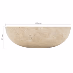 vidaXL Sink 40x12cm Marble Cream Bathroom Natural Stone Wash Bowl Basin Unit - Additional view 4