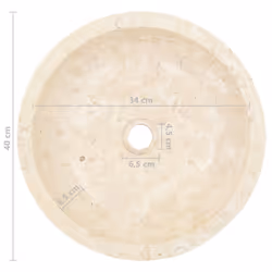 vidaXL Sink 40x12cm Marble Cream Bathroom Natural Stone Wash Bowl Basin Unit - Additional view 5