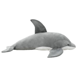 vidaXL Dolphin Cuddly Toy Plush Grey Kids Children Stuffed Animal Doll Gift