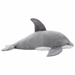 vidaXL Dolphin Cuddly Toy Plush Grey Kids Children Stuffed Animal Doll Gift