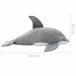 vidaXL Dolphin Cuddly Toy Plush Grey Kids Children Stuffed Animal Doll Gift
